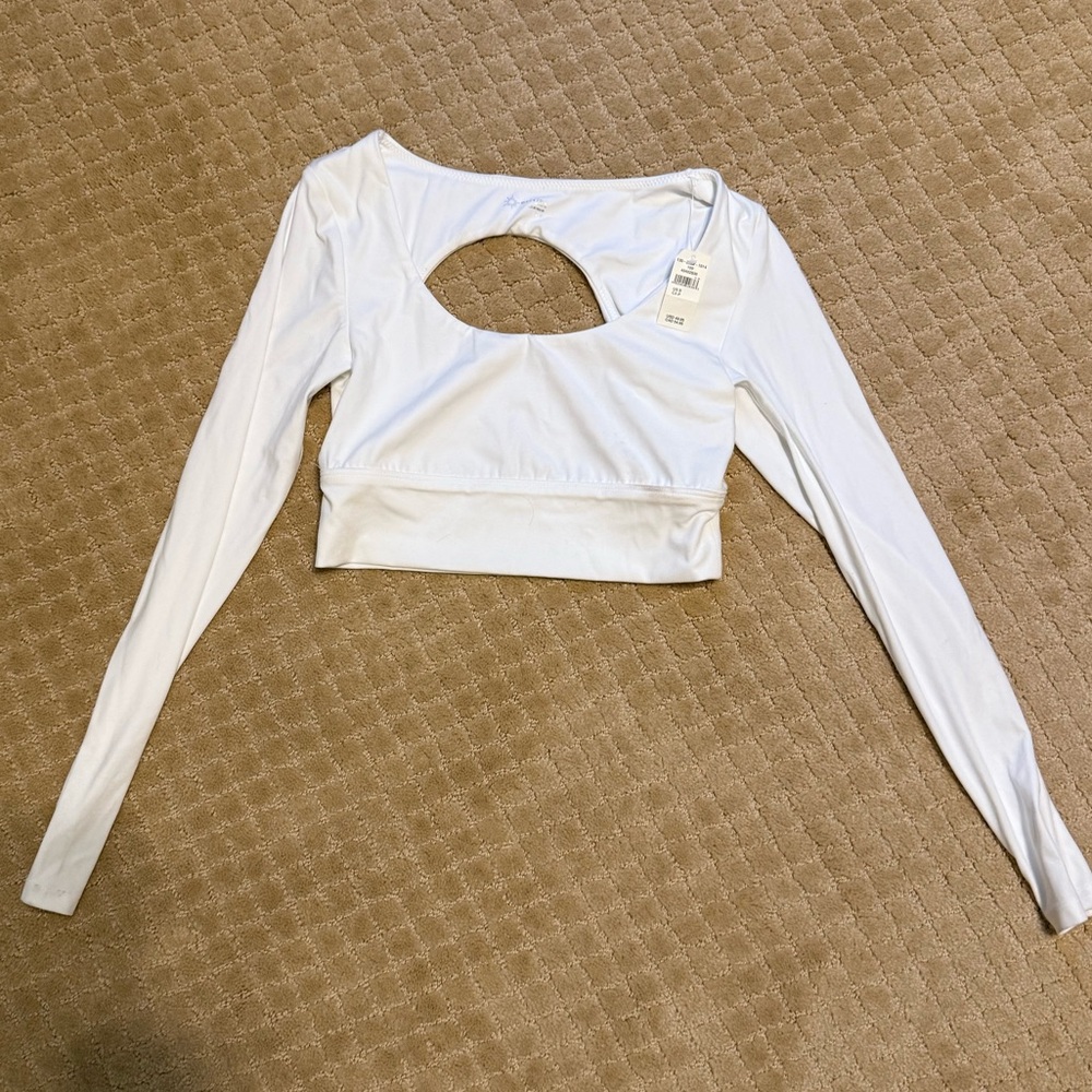 Aerie offline - White Long Sleeve Crop Top